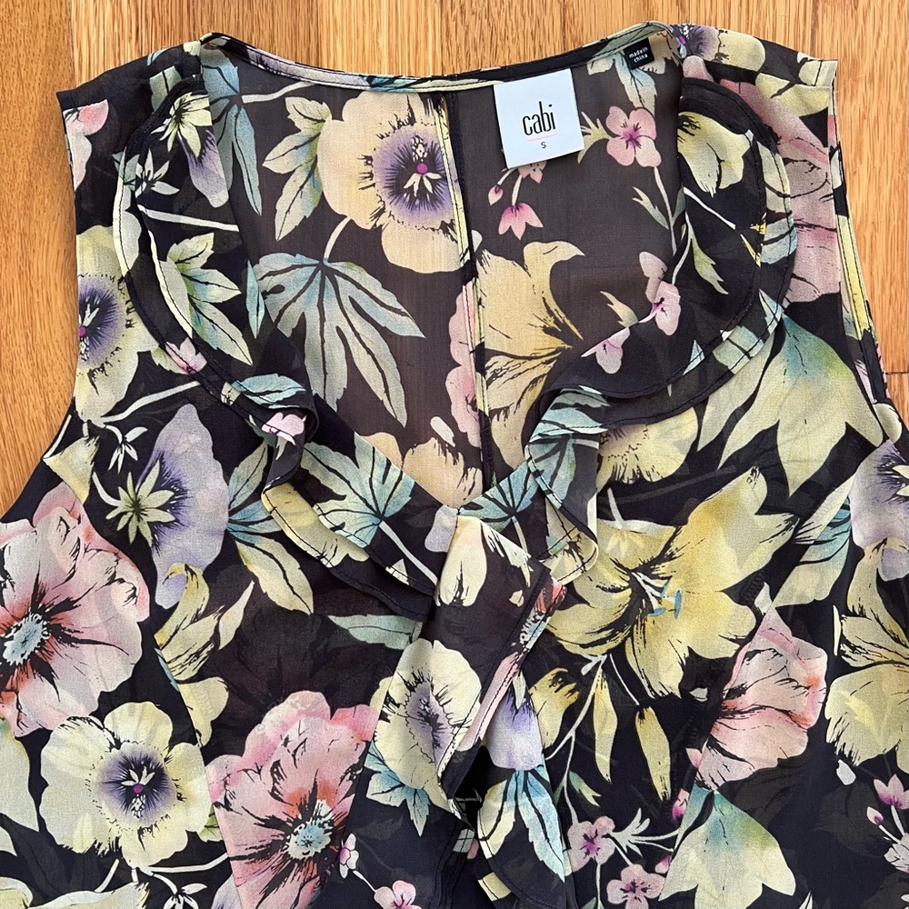 CAbi #3256 Osaka Ruffle Top, Small - Picture 5 of 9